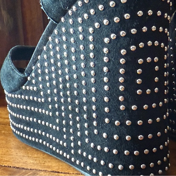 Jeffrey Campbell Studded Platform Wedges – Black Suede – Women’s 8.5 - Picture 4 of 16